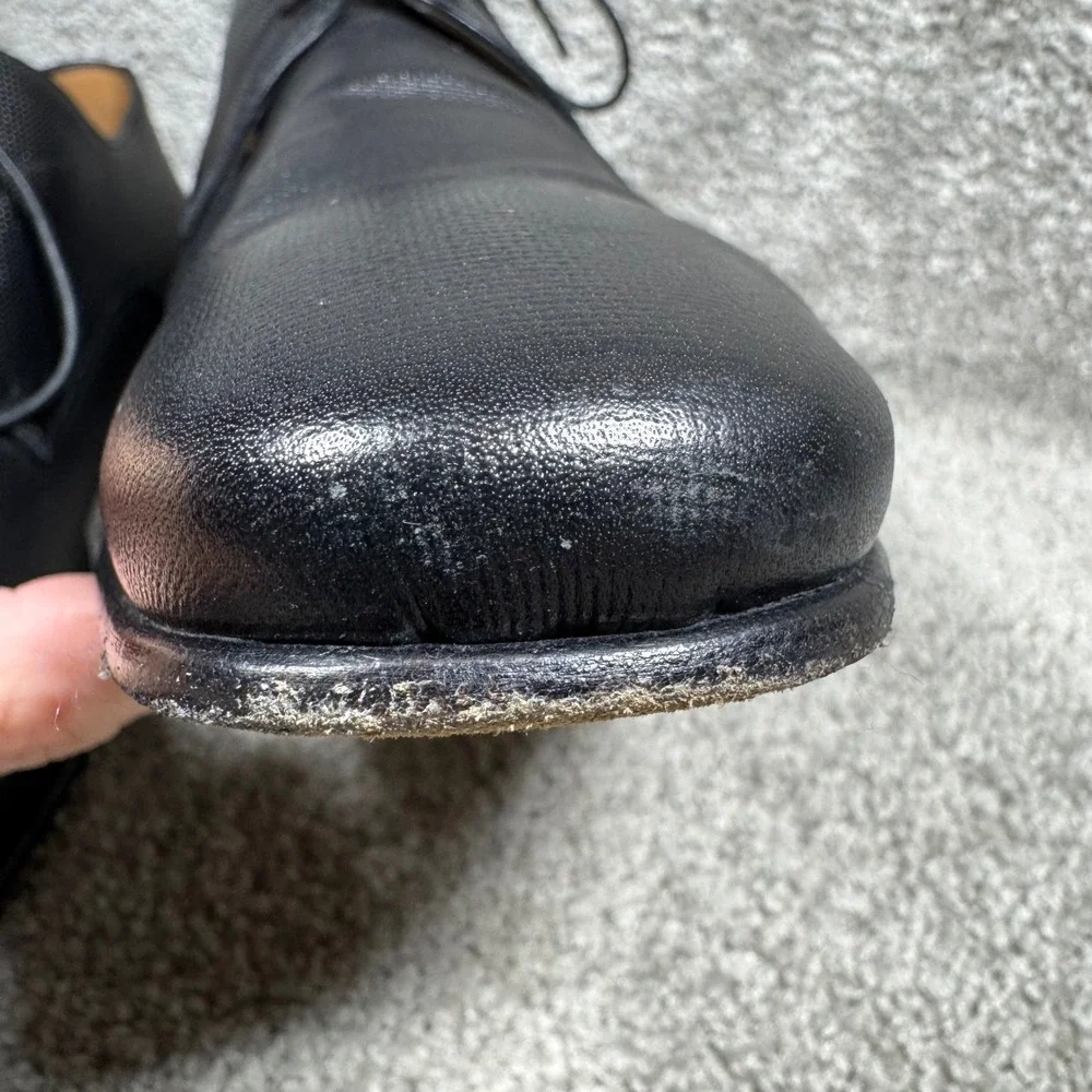 Hugo Boss Derby Shoes Black Micro Textured Leather Made in Italy‎ Mens 11